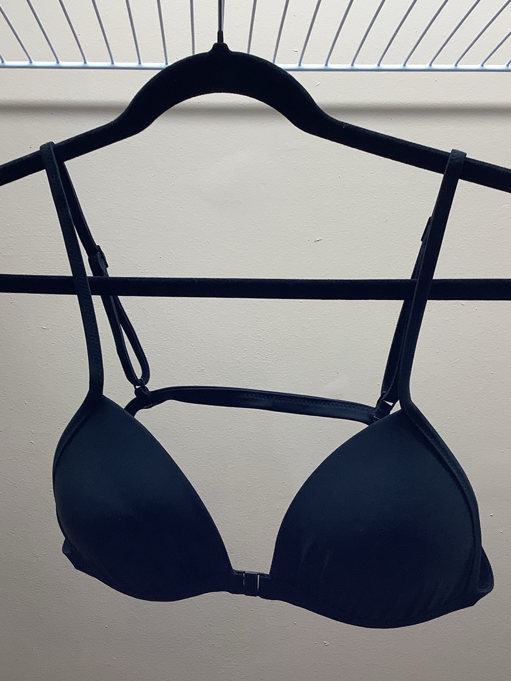 Aerie Size Small Black Padded Front-Closure Bikini with Strappy Back Detail,Used